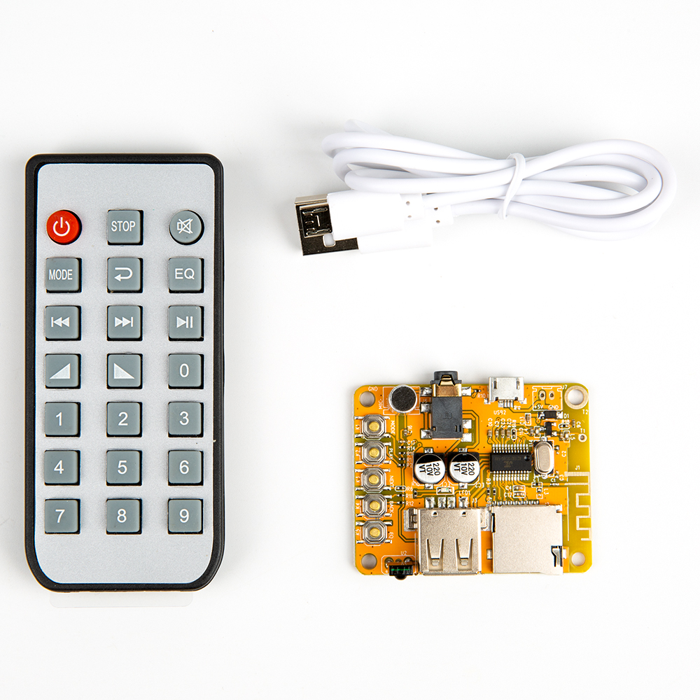 Плата аудиоприёмника c пультом Bluetooth AUX, MP3, батарейка в комплекте